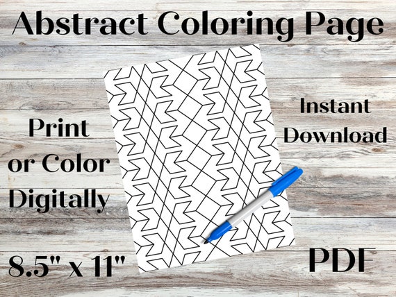 Printable Pattern Coloring Page. Instant Download. Coloring | Etsy