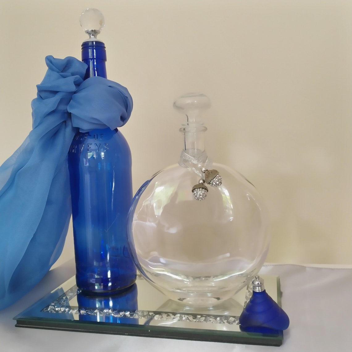 Large Glass Bottle Vase With Stopper Etsy