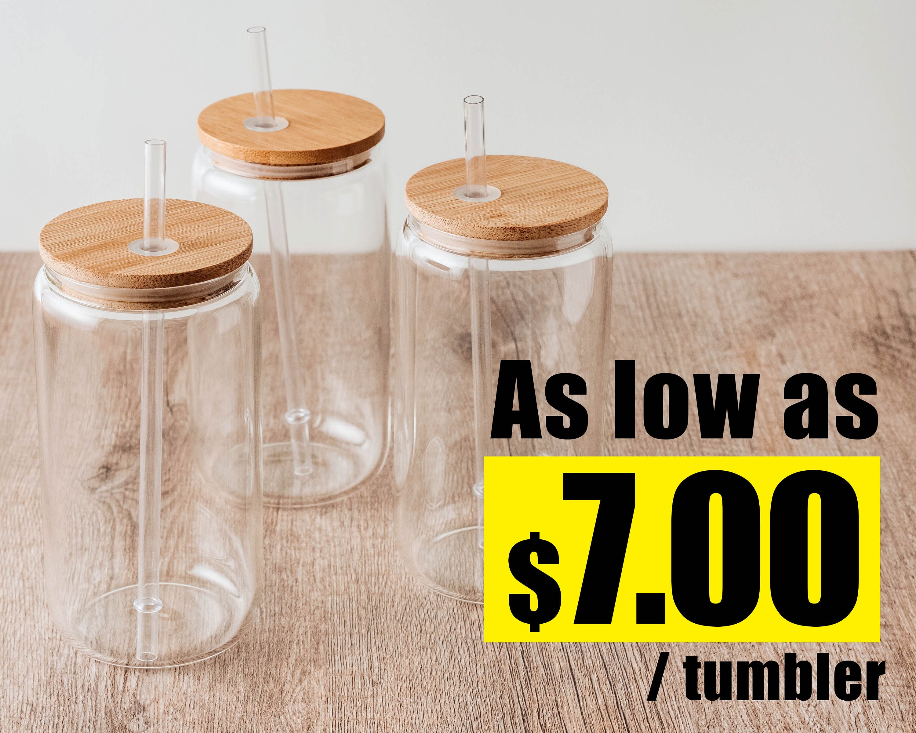 Bulk 16 Oz Blank Tumblers Sublimation Blank Glass Jar Etsy Canada