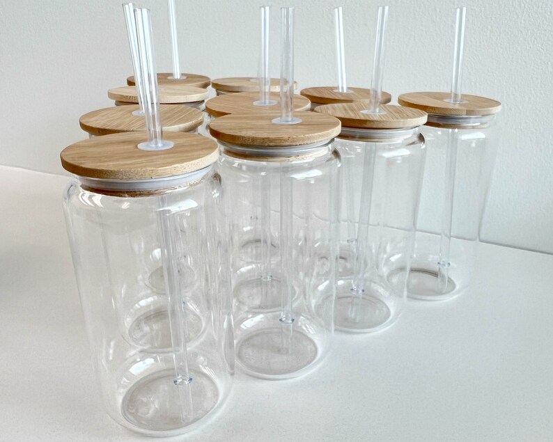 Bulk 16 Oz Blank Tumblers Sublimation Blank Glass Jar Etsy Canada