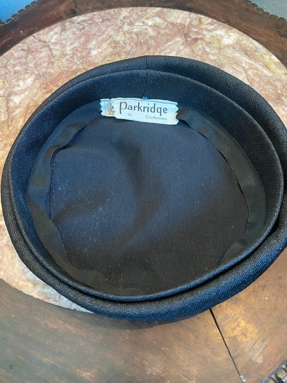 Vintage Black Parkridge Exclusives Pillbox Hat 19… - image 2