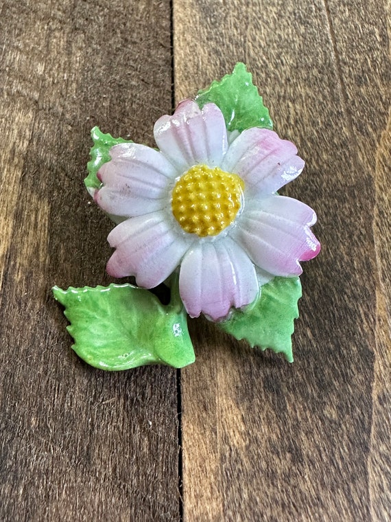 Royal Adderley pink floral brooch