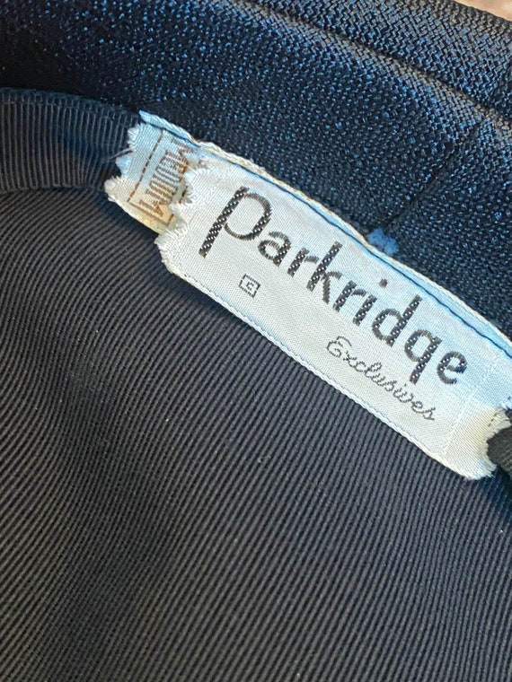 Vintage Black Parkridge Exclusives Pillbox Hat 19… - image 3