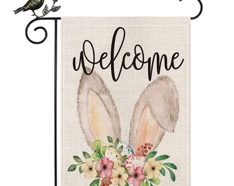 Burlap Farmhouse Flower Cluster Welcome Yard Flags for Holiday Party Anniversary Outdoor Decoration Housewarming Gift ZUEXT Happy Spring Floral House Flag 28 x 40 Inch Vertical Double Sided 