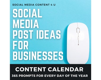 2022 Social Media Content Calendar, Business Social Media Post Ideas, Social Media Post Planner, Social Media Planner 2022, 365 Post Ideas
