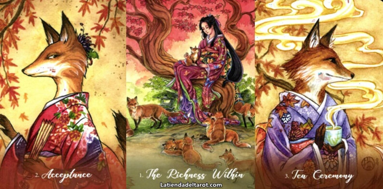 Kitsune Fox Fire Oracle Card Readings Kitsune Tarot Card Etsy