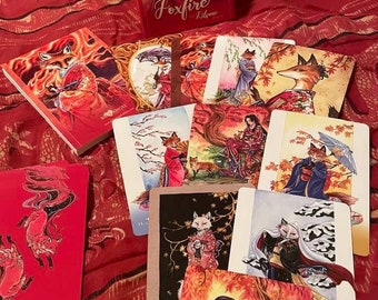 Kitsune Fuchs Feuer Orakel Card Readings- Kitsune Tarot Karte "