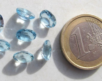 Aquamarin geschliffen oval facettiert ca. 0.9 Ct, 8 mm