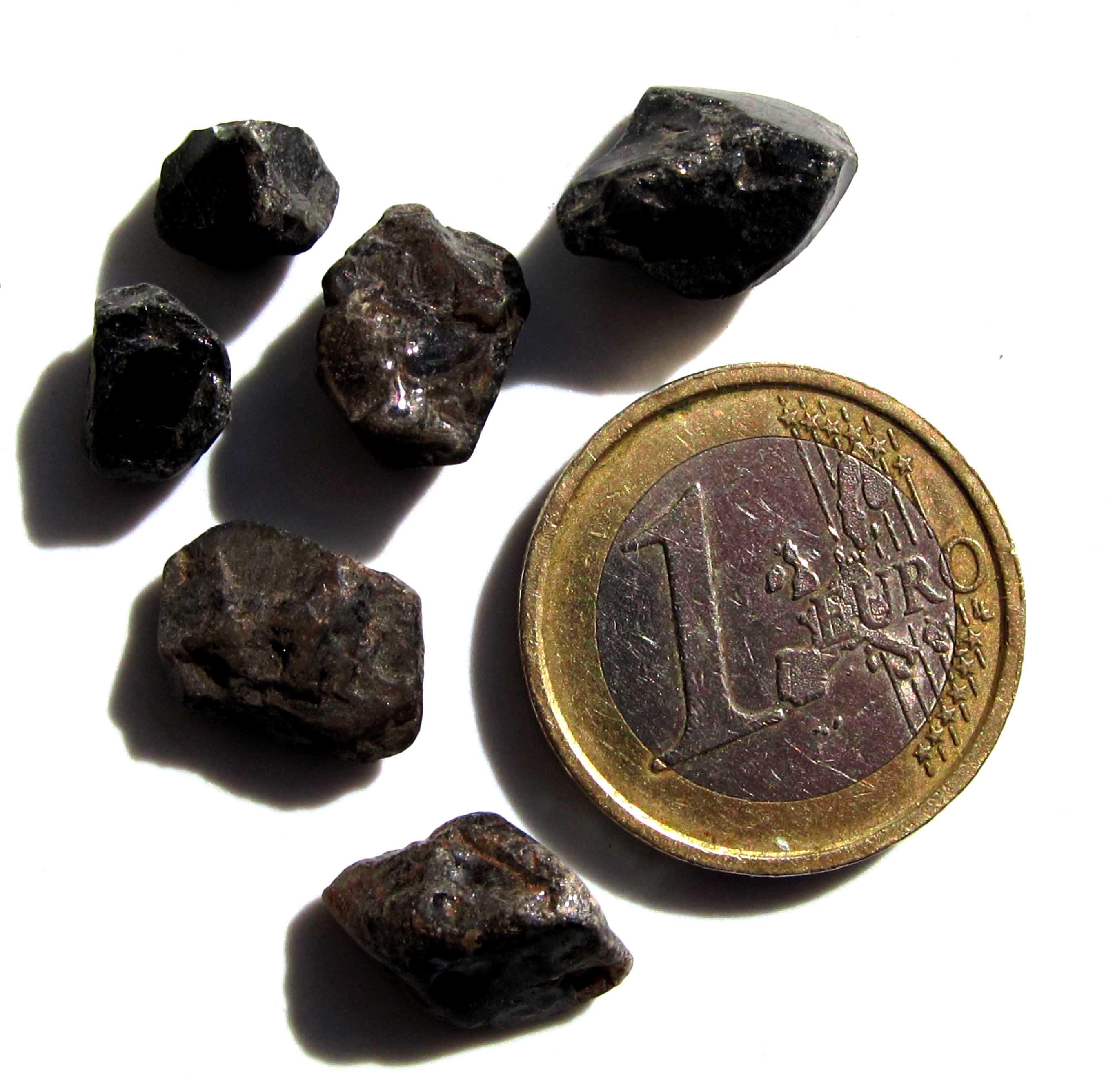 Black Spinel, 34 Ct, 6 Crystals, Rough, Gemstones From Madagascar