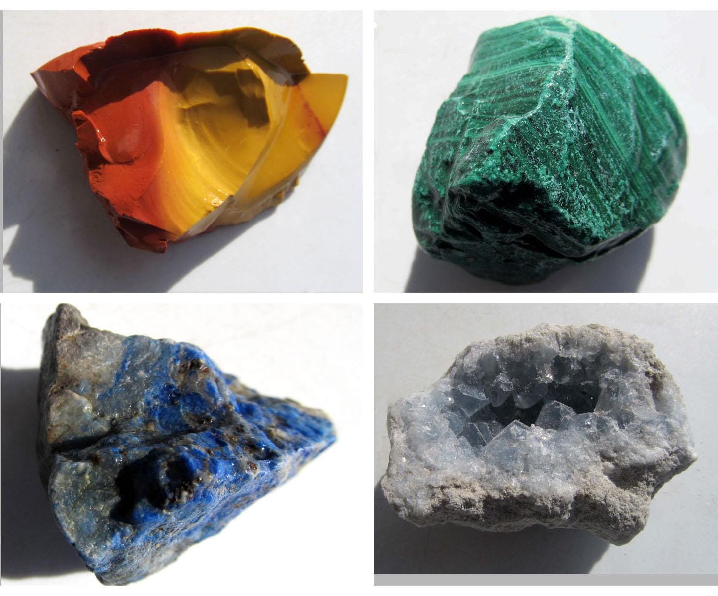 Malachite Lapis Lazuli Mookaite Celestite Rough Stones Retail - Etsy