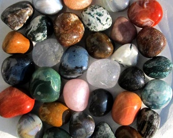 Edelsteinmischung aus Indien, ca. 30 - 40 mm, Trommelsteine, Minerale Heilsteine