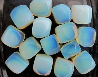 Opalite, opal glass, 4-5 tumbled stones 20-30 mm, total 95-100 g.