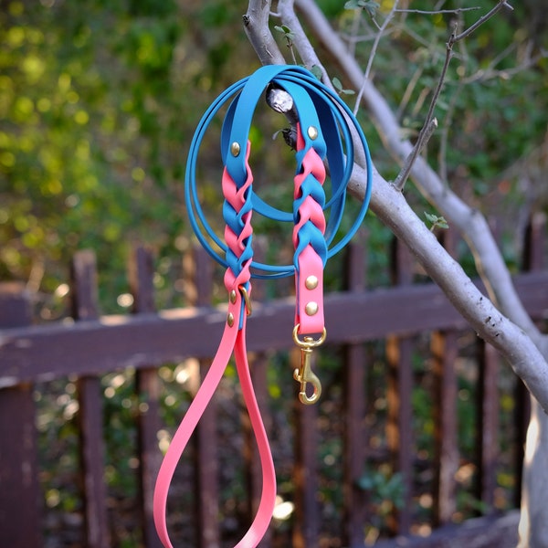 The Braided Leash (Two-Toned) | Biothane, Waterproof, Vegan, Customizable