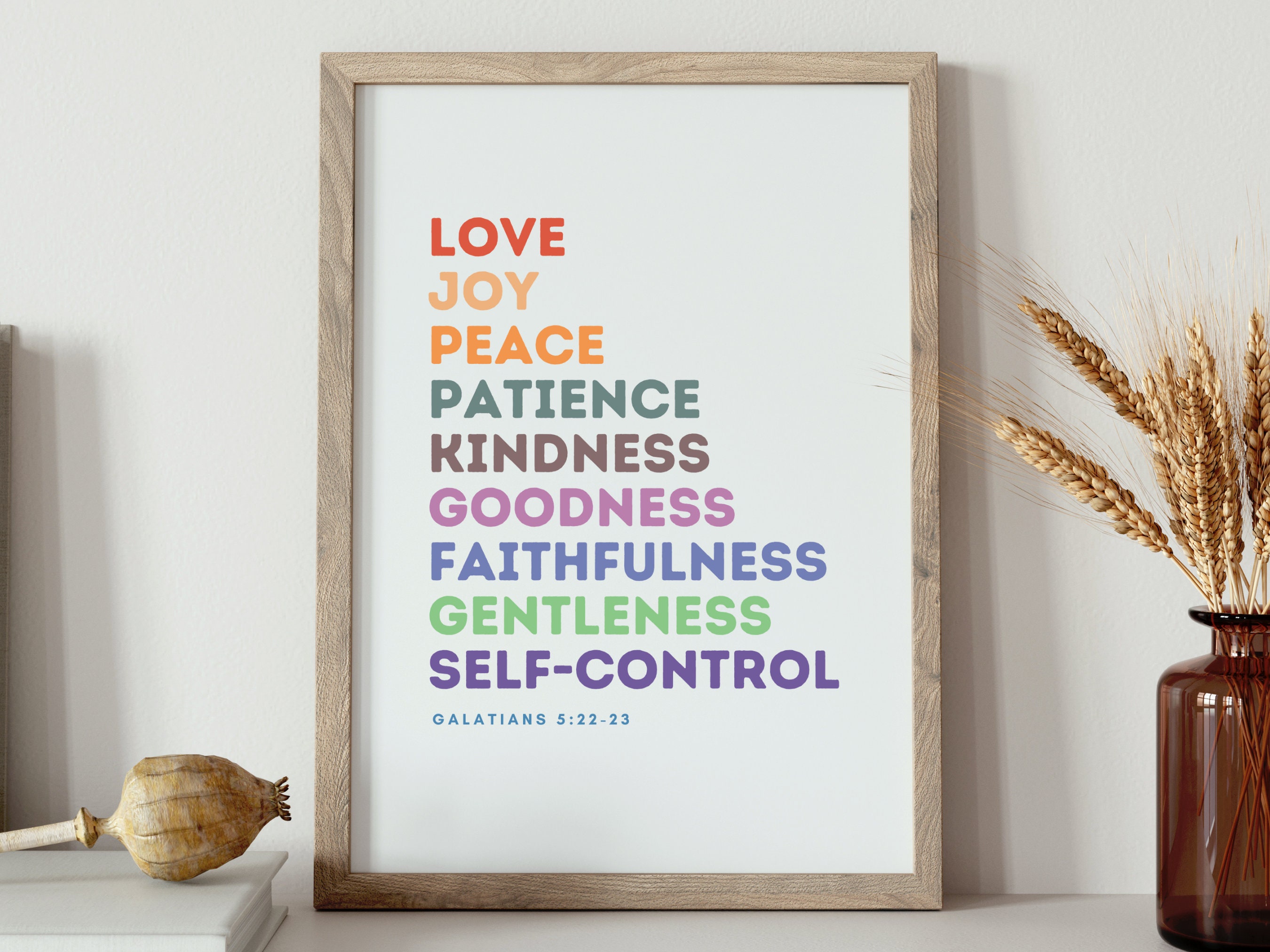 Fruit of the Spirit Printable Wall Art Galatians 5:22-23 | Kids Bible ...