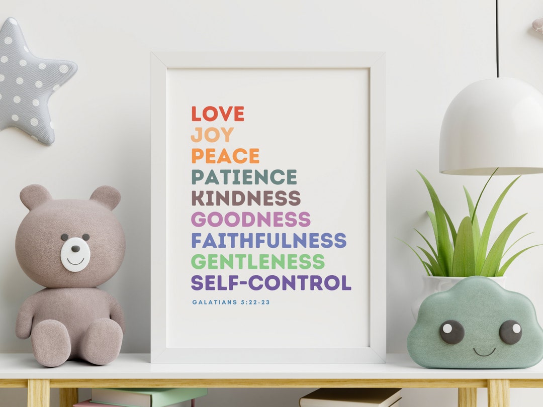 Fruit of the Spirit Printable Wall Art Galatians 5:22-23 | Kids Bible ...