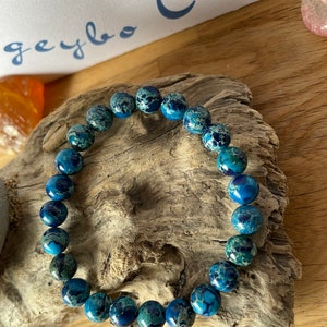 Apatite Blue Sea Sediment Jasper Beaded Bracelet