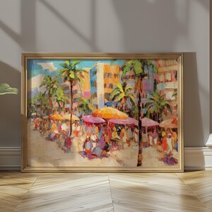 Miami Beach in the 90's Wall Art, Miami Beach Wall Art, Miami Landscape Wall Art, Beach Wall Art, Tropical Wall Art, Digital Download