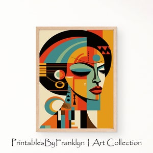 Captivating Portrayals of African American Woman Wall Art, Black Wall Art, African American Wall Art, Living Room Wall Art
