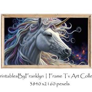 Samsung Frame TV Art Holographic Unicorn #3, Holographic Unicorn Frame Art, Unicorn Frame Art Tv, Digital Art for Samsung Frame Tv