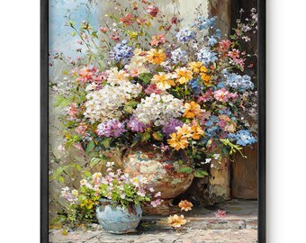Floral Symphony in Bloom Wall Art, Flower Wall Art, Floral Wall Art, County & Farmhouse Wall Art, Flower Art, Digital Download