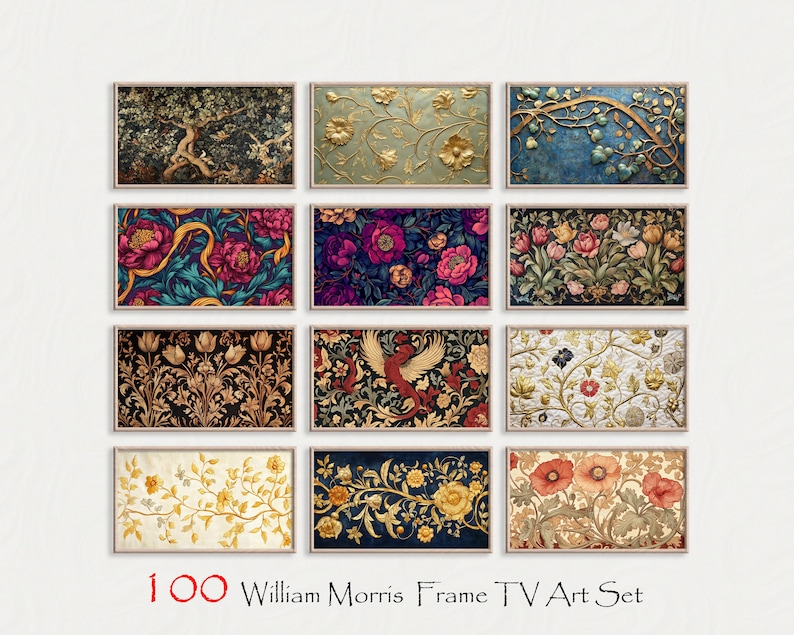 William Morris Samsung Frame TV Art, Set of 100, Frame TV Art, William Morris Frame Tv Art, Tv Art for Samsung Frame Tv, Frame Tv Art