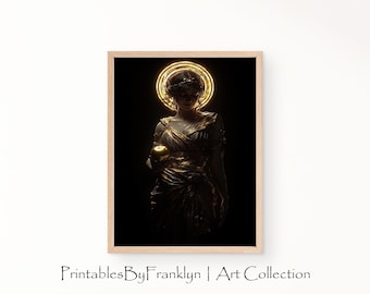 Retrato de cuerpo entero de la diosa griega del caos Eris: arte mural travieso, arte mural de mitología griega, arte de dioses griegos, diosa del caos