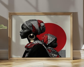 Loving African Mother and Child Wall Art, African Wall Art, African Wall Decor, African Art, Black Art, Digital Download