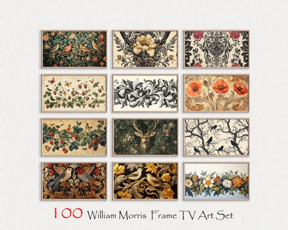 William Morris Samsung Frame TV Art, Set of 100, Frame TV Art, William Morris Frame Tv Art, Tv Art for Samsung Frame Tv, Frame Tv Art