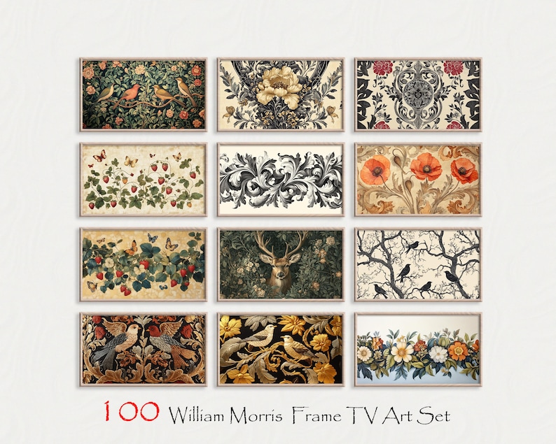 William Morris Samsung Frame TV Art, Set of 100, Frame TV Art, William Morris Frame Tv Art, Tv Art for Samsung Frame Tv, Frame Tv Art