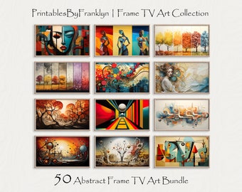 Abstract Samsung Frame TV Art, Set of 50 Frame TV Art, Vibrant Frame Tv Art, Tv Digital Art for Samsung Frame Tv, Frame Tv Art
