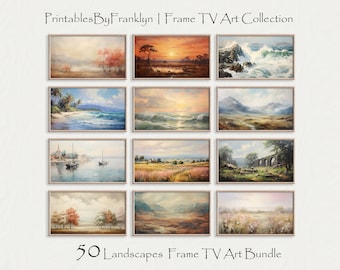 Vintage Landscapes Bundle, Set of 50 Frame TV Art, Rustic Frame Tv Art, Samsung Frame TV Art ,Tv Digital Art for Samsung Frame Tv