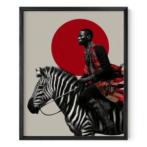 Strength in Motion African Zebra Wall Art, African Wall Art, African Wall Decor, African Decor, Black Art, Digital Download