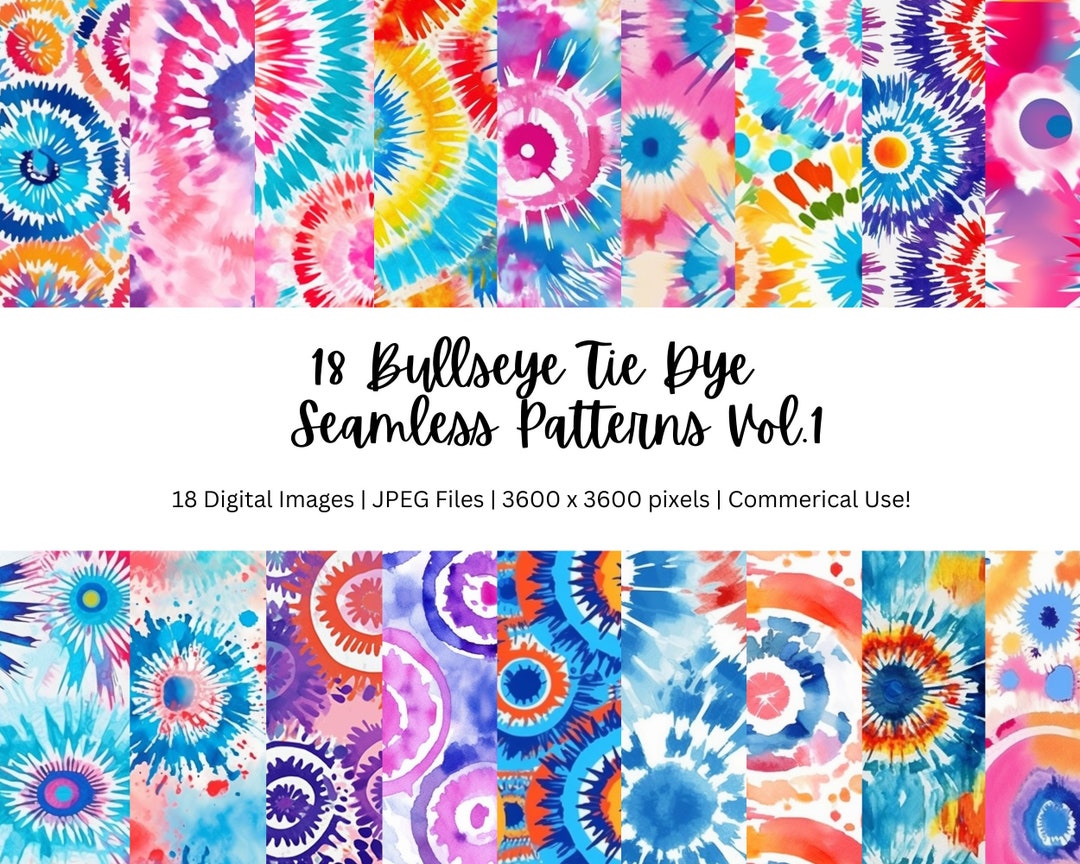 Bullseye Tie Dye Seamless Pattern, Luxurious Bullseye Tie Dye Repeating ...