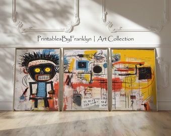 Deciphering the Dawn - A New Year's Tale in Artistry Wall Art, Black Wall Art, Jean-Michel Basquiat Inspired Art, Living Room Wall Art