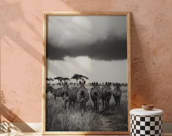 Zebra The Walking Paradox Wandkunst, afrikanische Wandkunst, Tier-Dekor, Zebra-Kunst, schwarz-weißer Druck, Zebra-Wandkunst, digitaler Download