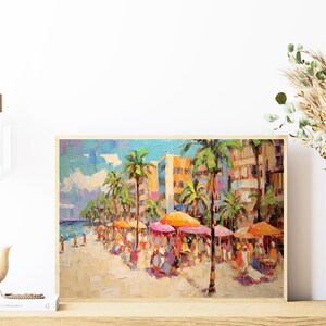 Miami Beach in the 90's Wall Art, Miami Beach Wall Art, Miami Landscape Wall Art, Beach Wall Art, Tropical Wall Art, Digital Download