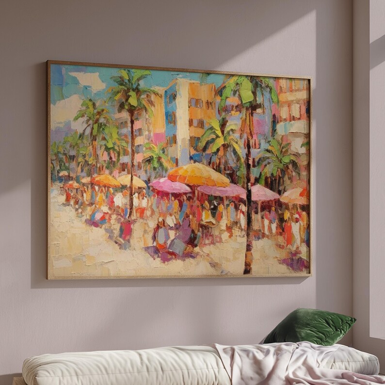 Miami Beach in the 90's Wall Art, Miami Beach Wall Art, Miami Landscape Wall Art, Beach Wall Art, Tropical Wall Art, Digital Download