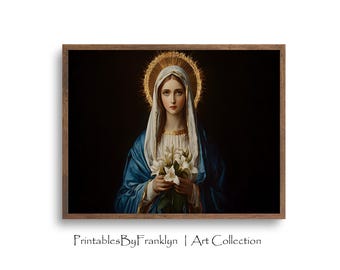 Mãe de Maria: Uma Mulher de Graça - Arte de Parede da Raiz da Sagrada Família, Mãe de Jesus, Arte de Parede Cristã, Decoração Católica, Download Digital