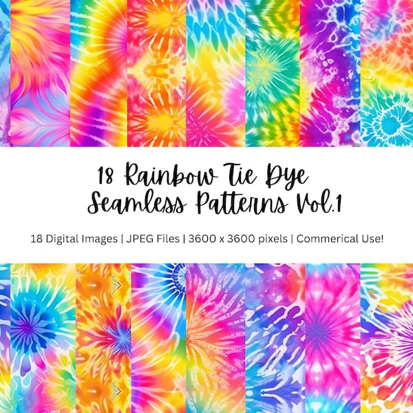 Rainbow Tie Dye Seamless Pattern, Luxurious Rainbow Tie Dye Repeating Pattern, Tie Dye Backgrounds, Tie Dye Seamless Background, 300DPI