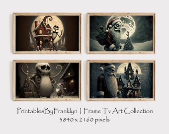 Frame TV Art Nightmare Before Santa Christmas SET, Santa Christmas BUNDLE, Christmas Frame Tv Art, Digital Art for Frame Tv