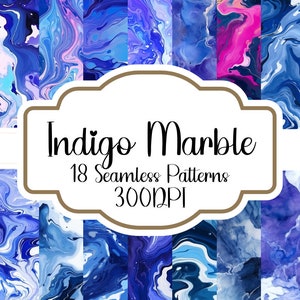 Indigo Marble Seamless Pattern, Indigo Marble Seamless Backgrounds, Marble Seamless Backgrounds, Marble Textures, Instant Download, 300DPI