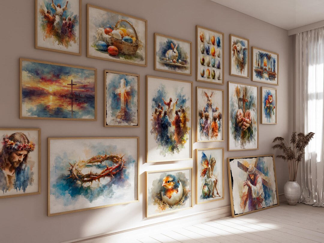 Easter Wall Art Collection, Set of 100, Christian Wall Art, Holy Week ...