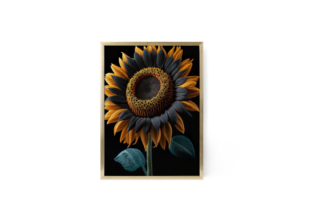 Sunflower Yarn Wall Art, Printable Sunflower Wall Art, Flowers Wall Art, Floral Wall Art, Yarn