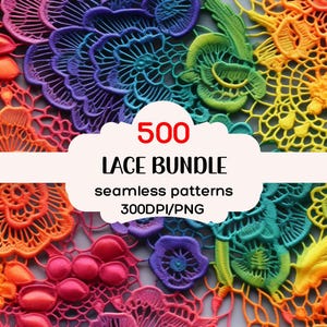 Lace 500+ Nahtloses Hintergrundmuster Bundle, Spitze Nahtlose Textursammlung, Spitze Nahtlose Hintergründe, 300DPI