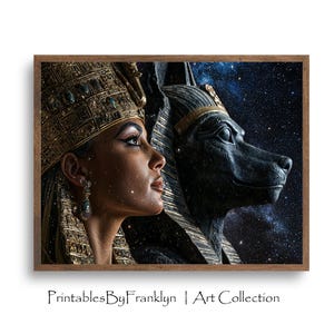 Serene Egyptian Goddess Wall Art, Ancient Egyptian Spiritual Decor, Mystical Heart Offering, Egyptian Wall Art, Egyptian Goddess