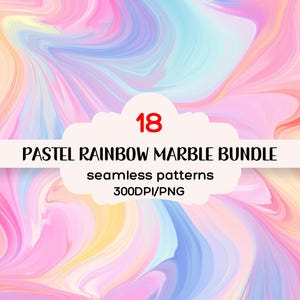 Pastel Rainbow Marble Seamless Pattern, Pastel Repeating Pattern, Rainbow Marble Seamless Background, 300DPI, Pastel Seamless Patterns