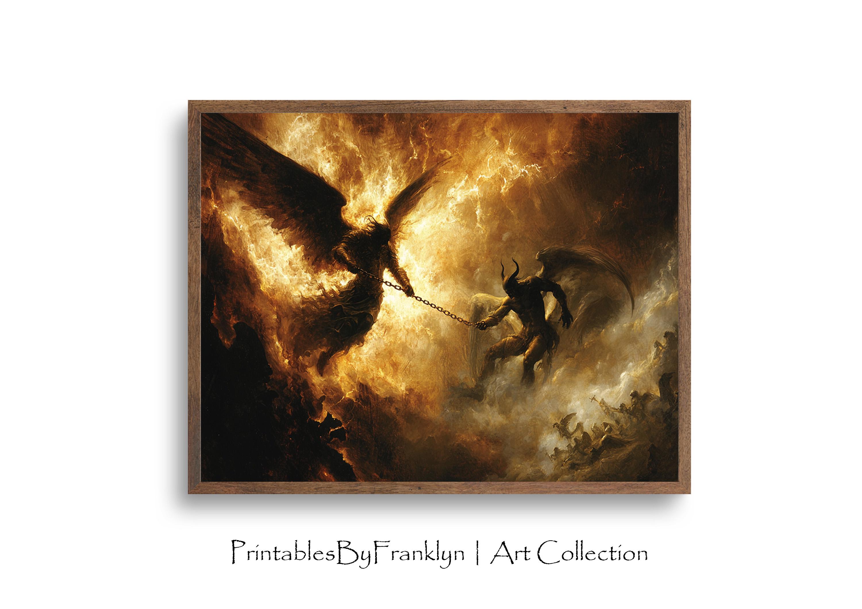 Revelation 20:1-3 Satan Bound for a Thousand Years Wall Art