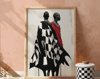 Trots van de Maasai Muurdecoratie, Afrikaanse Muurdecoratie, Afro-Amerikaanse Muurdecoratie, Afrikaanse Kunst, Afrikaanse Muurdecoratie, Zwarte Muurdecoratie, Digitale Download