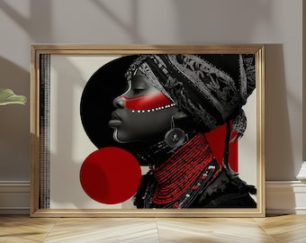 Afrocentric Beauty Wall Art, African Wall Art, African Wall Decor, African Art, Black Art, Digital Download