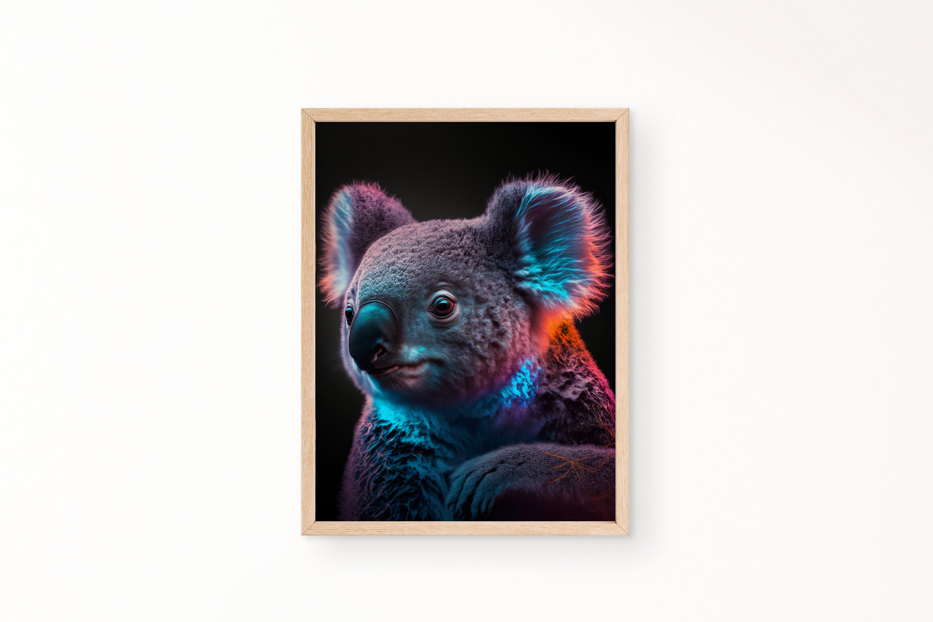 Koala aesthetic neon' Poster, picture, metal print, paint by Dream